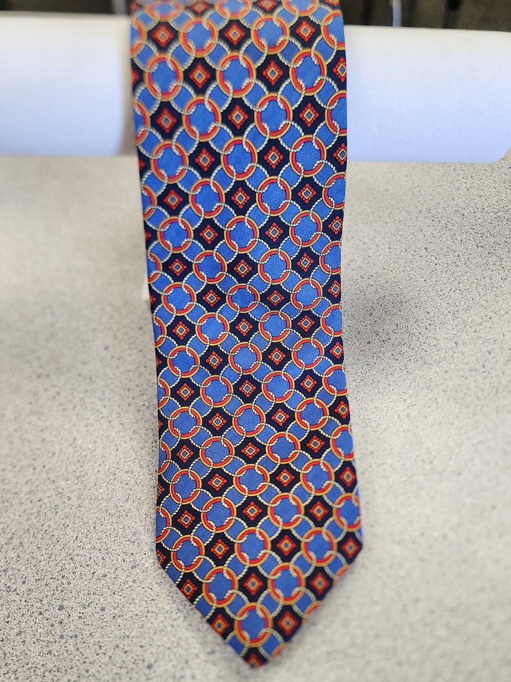 Brooks Brothers Makers XL Silk Tie Blue Red Nautical Chain Link Extra Long